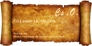 Csizmarik Opika névjegykártya